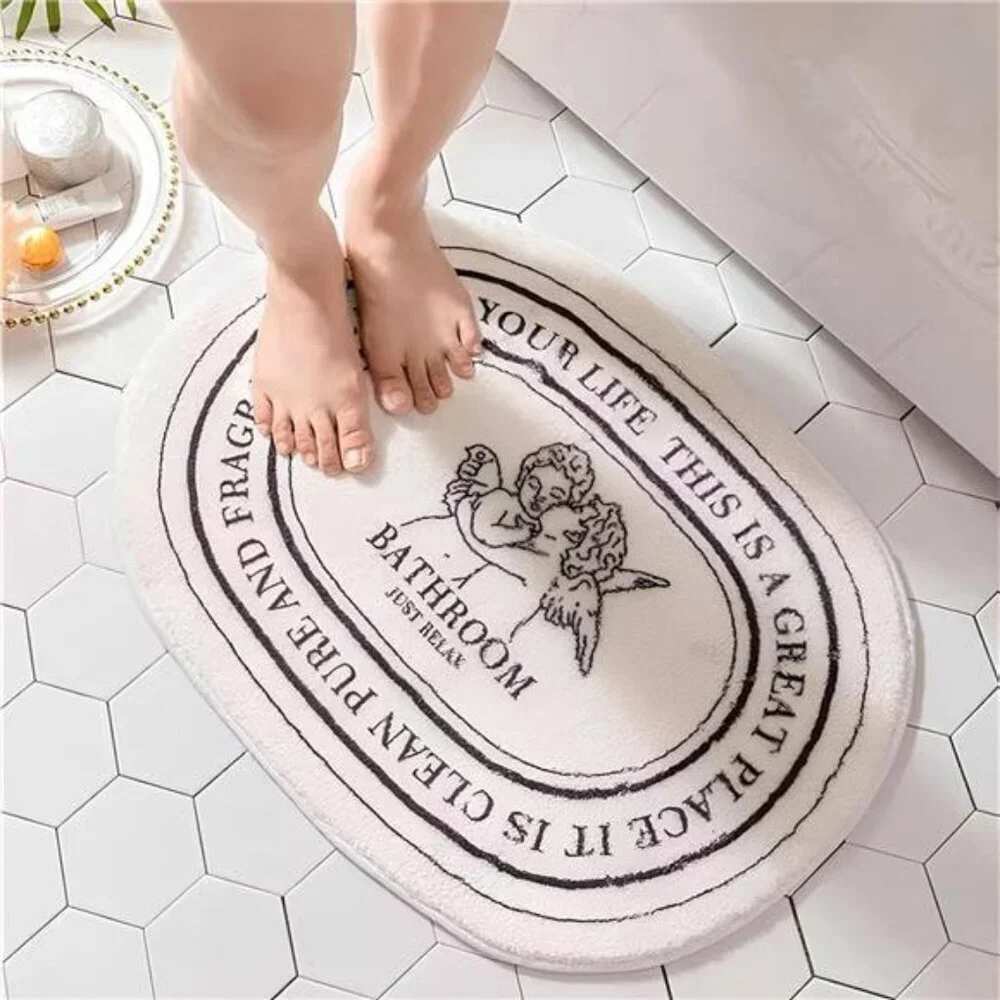 Angel Bathroom Rug 20x32 Soft Plush Non Slip Absorbent Cherub Bath Mat Washable